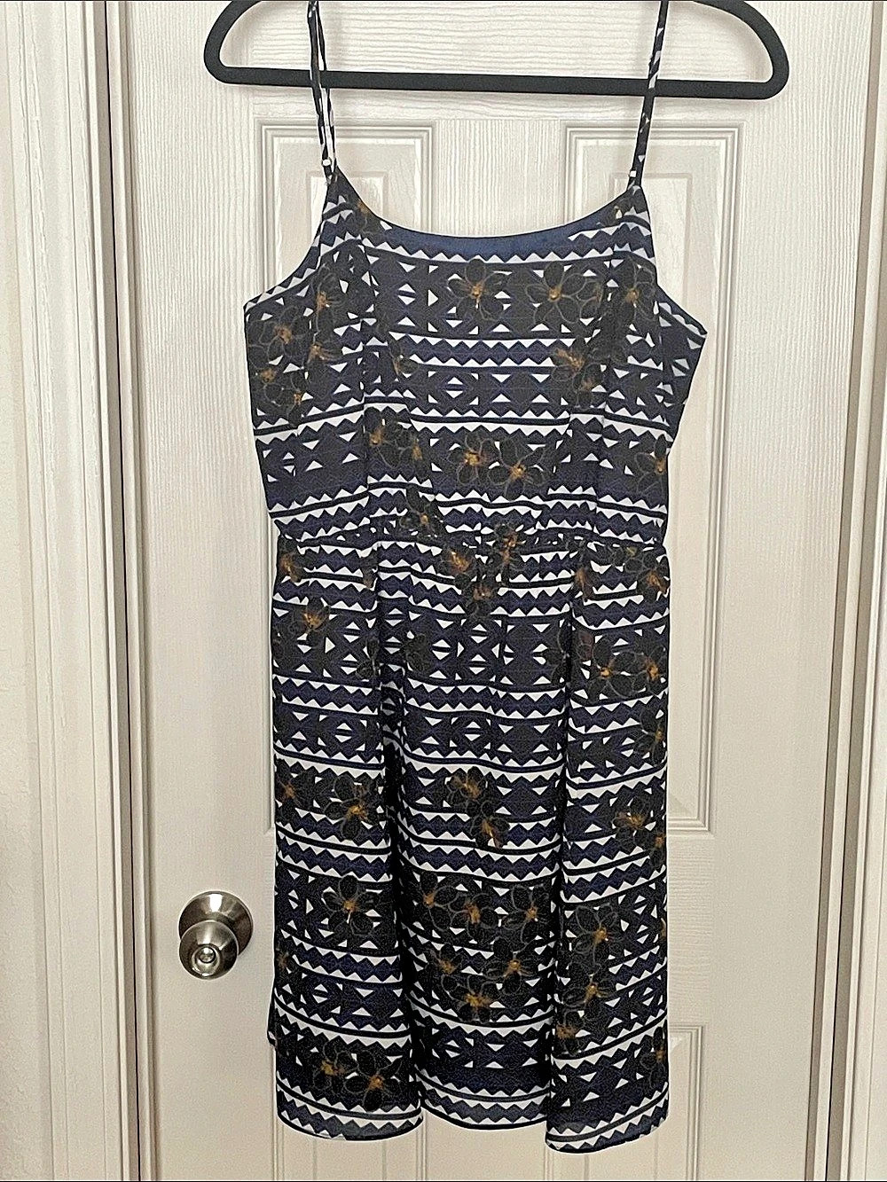 J.Crew Geometric Mini Dress in Blue & Black Size 12